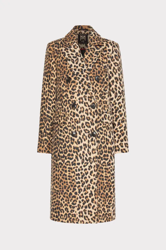 Leopard Double Breasted Coat sold by Milly