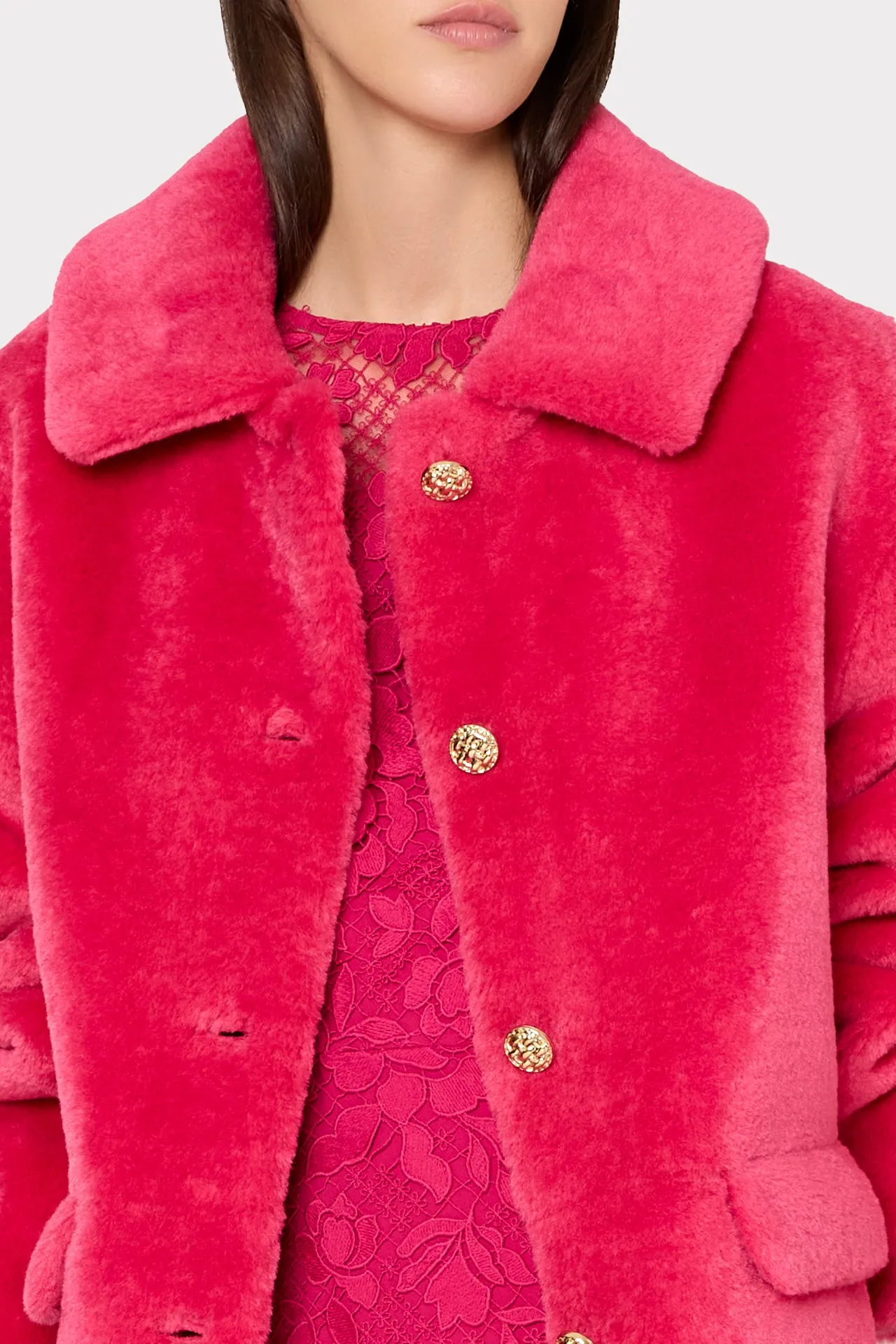 Short Faux Shearling Jacket sold by Milly product image thumbnail 3