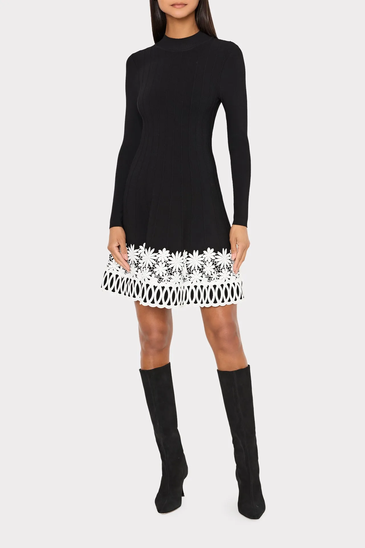 Lace Trim Fit And Flare Mini Dress sold by Milly product image thumbnail 2