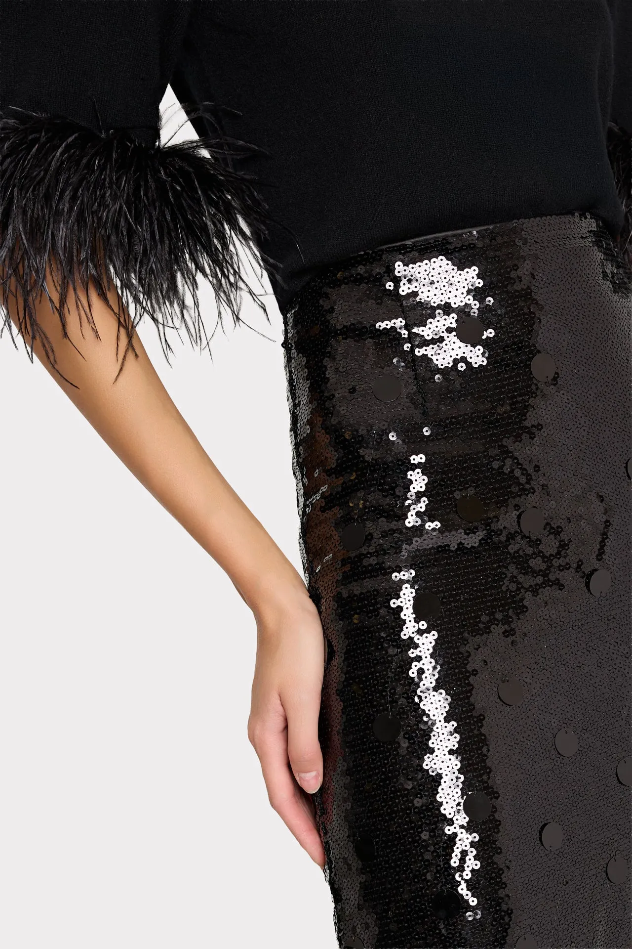 Short Sleeve Feather Mock Neck Sweater sold by Milly product image thumbnail 4