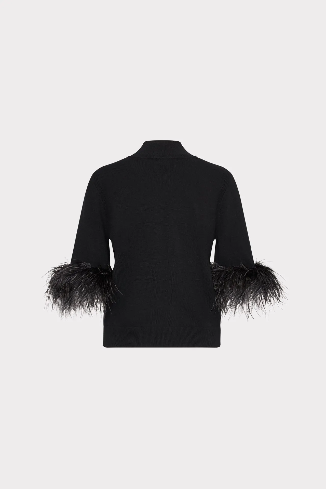 Short Sleeve Feather Mock Neck Sweater sold by Milly product image thumbnail 5