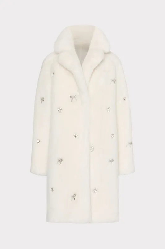 Jewel Trimmed Faux Fur Jacket sold by Milly