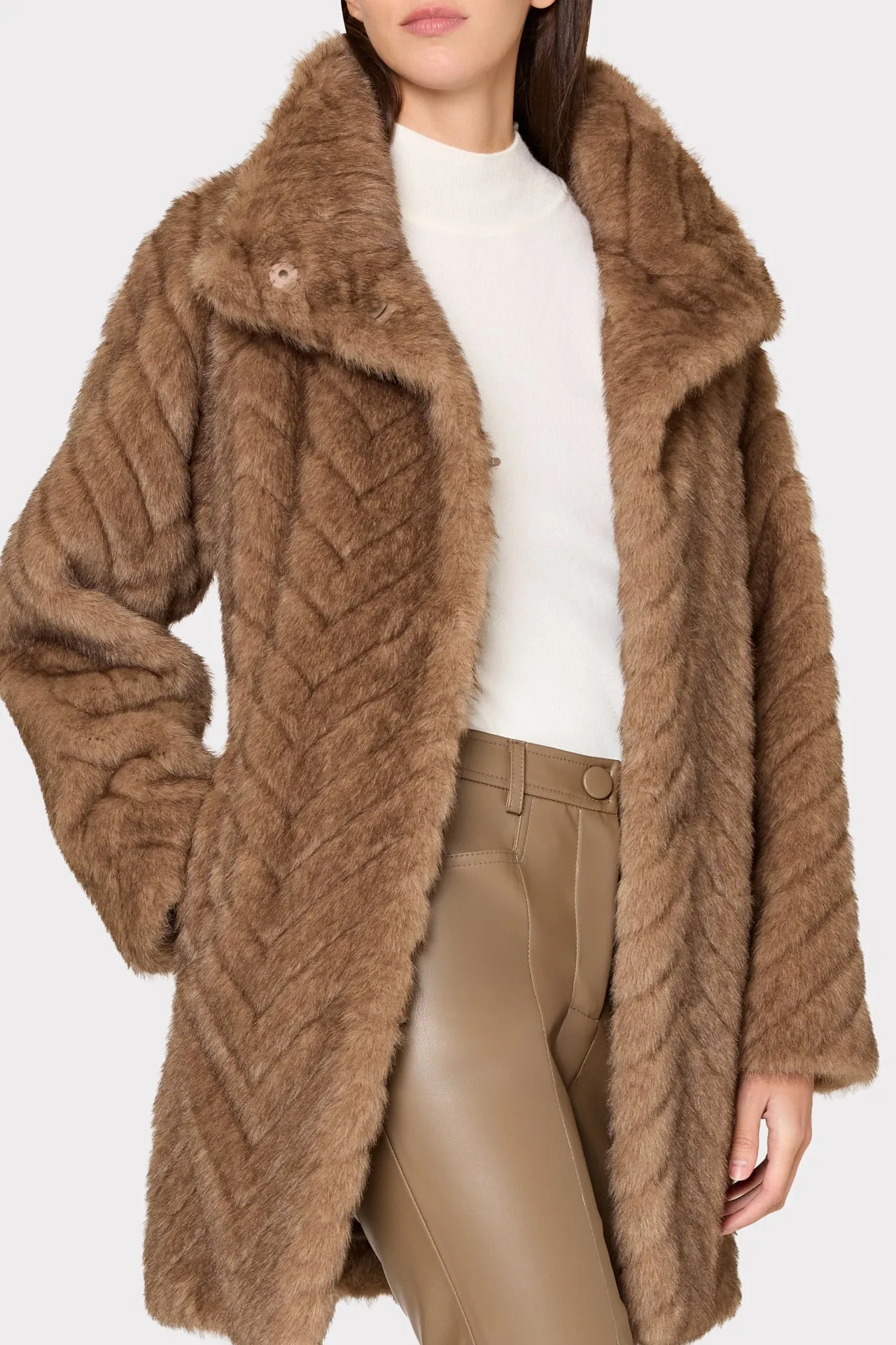 Dayna Chevron Fur Coat sold by Milly product image thumbnail 4