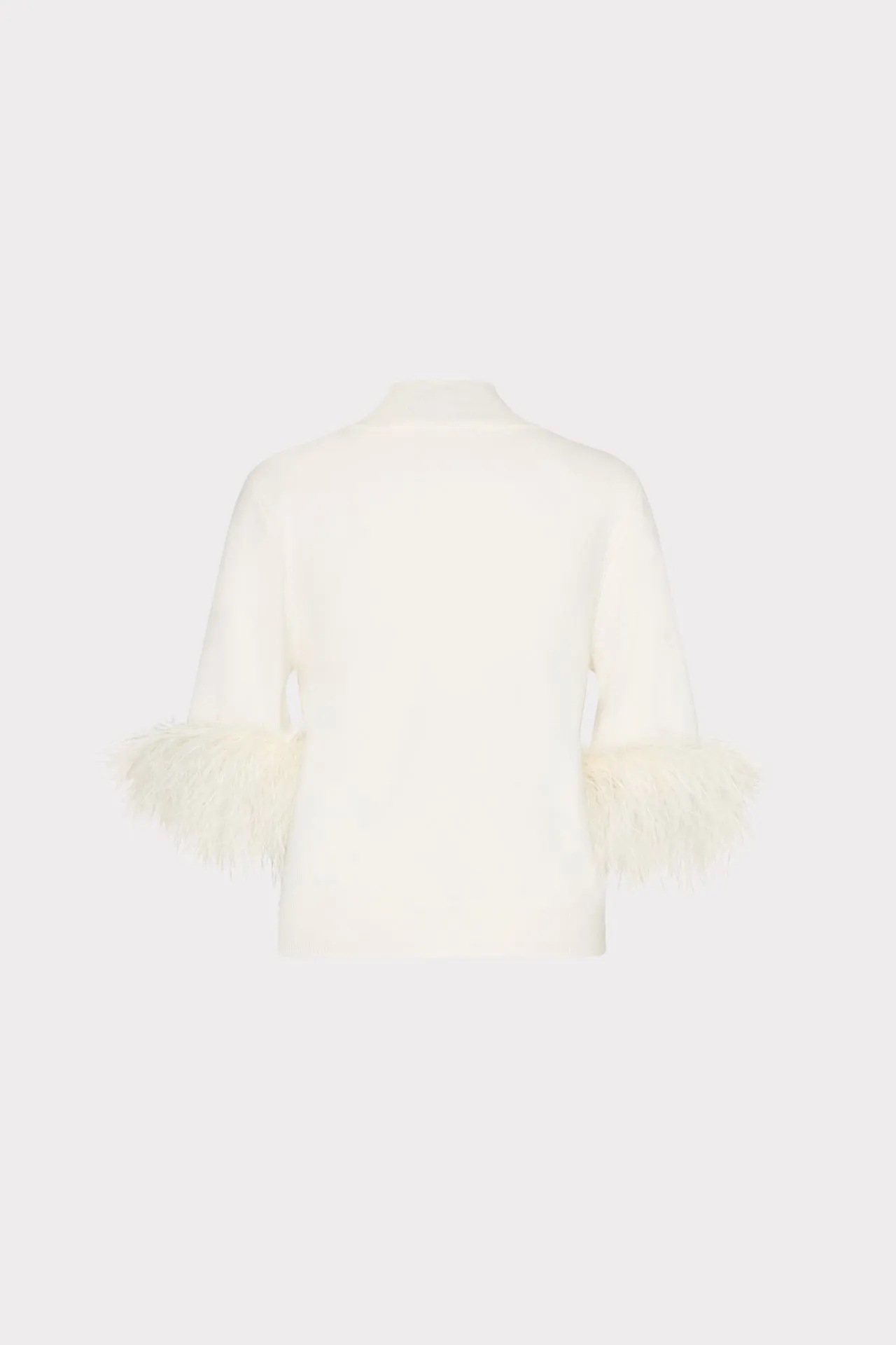 Short Sleeve Feather Mock Neck Sweater sold by Milly product image thumbnail 4