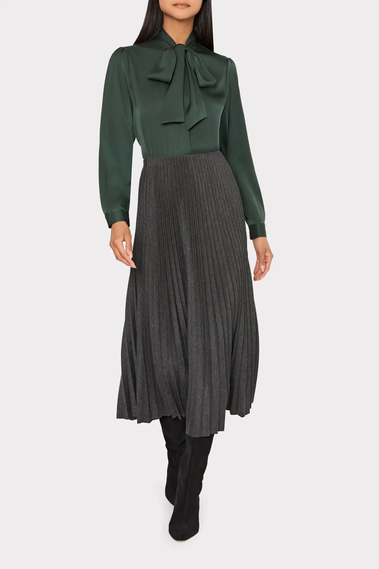 Pleated Midi Skirt sold by Milly product image thumbnail 2