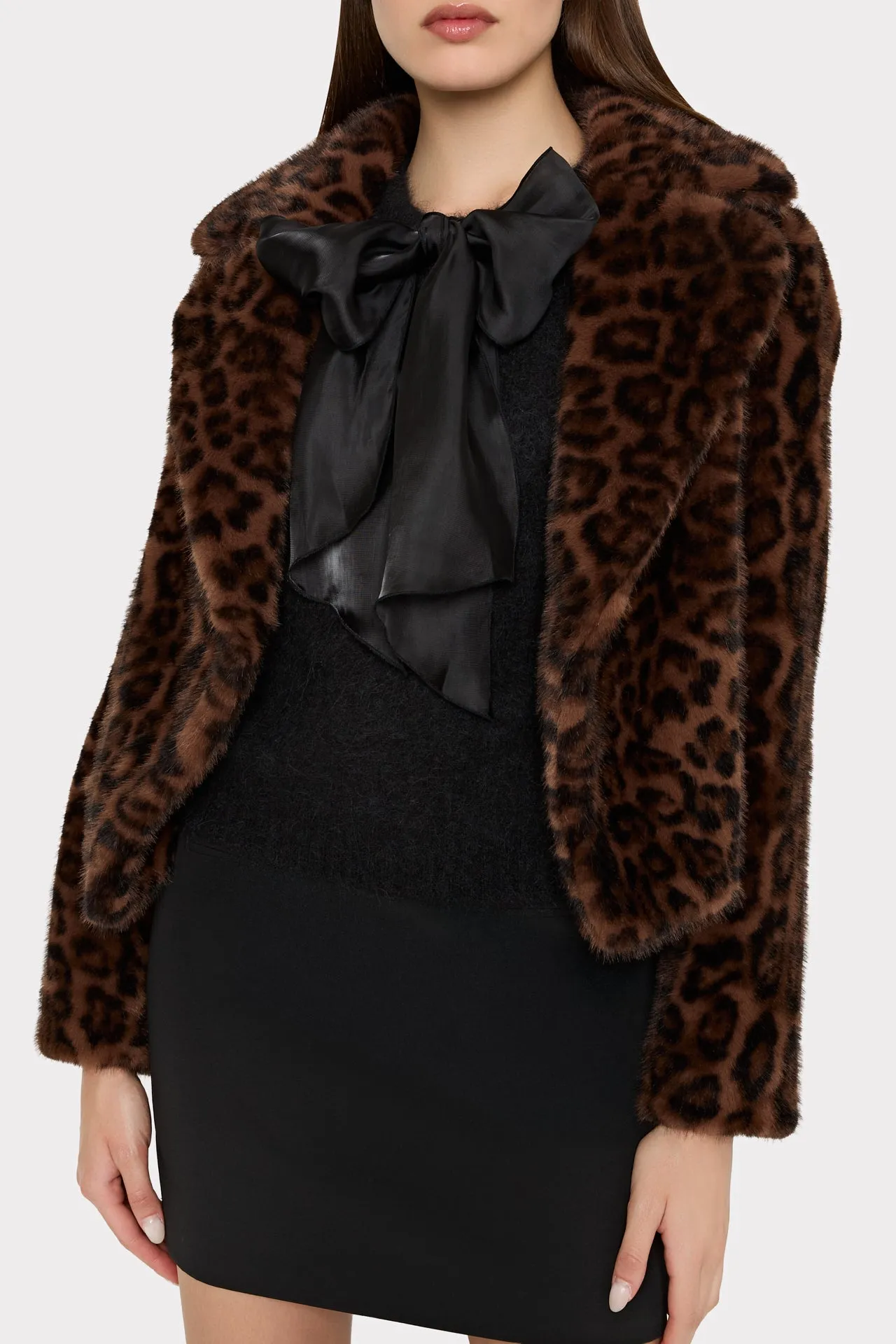 Arya Leopard Faux Fur Jacket sold by Milly product image thumbnail 3