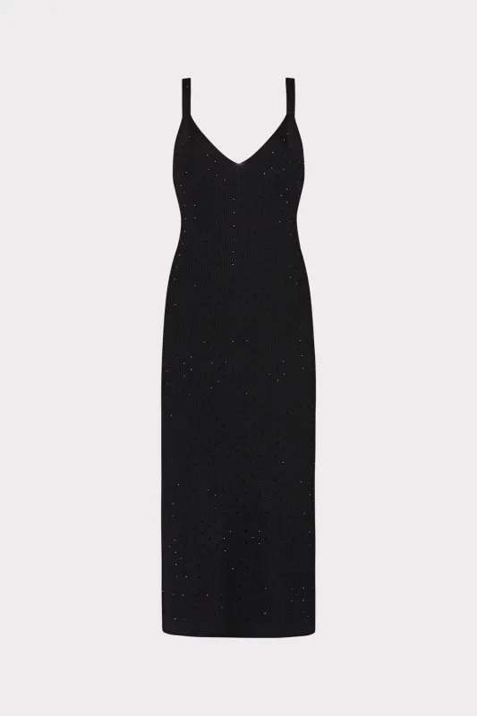 Rhinestone Knit Cami Midi Dress sold by Milly