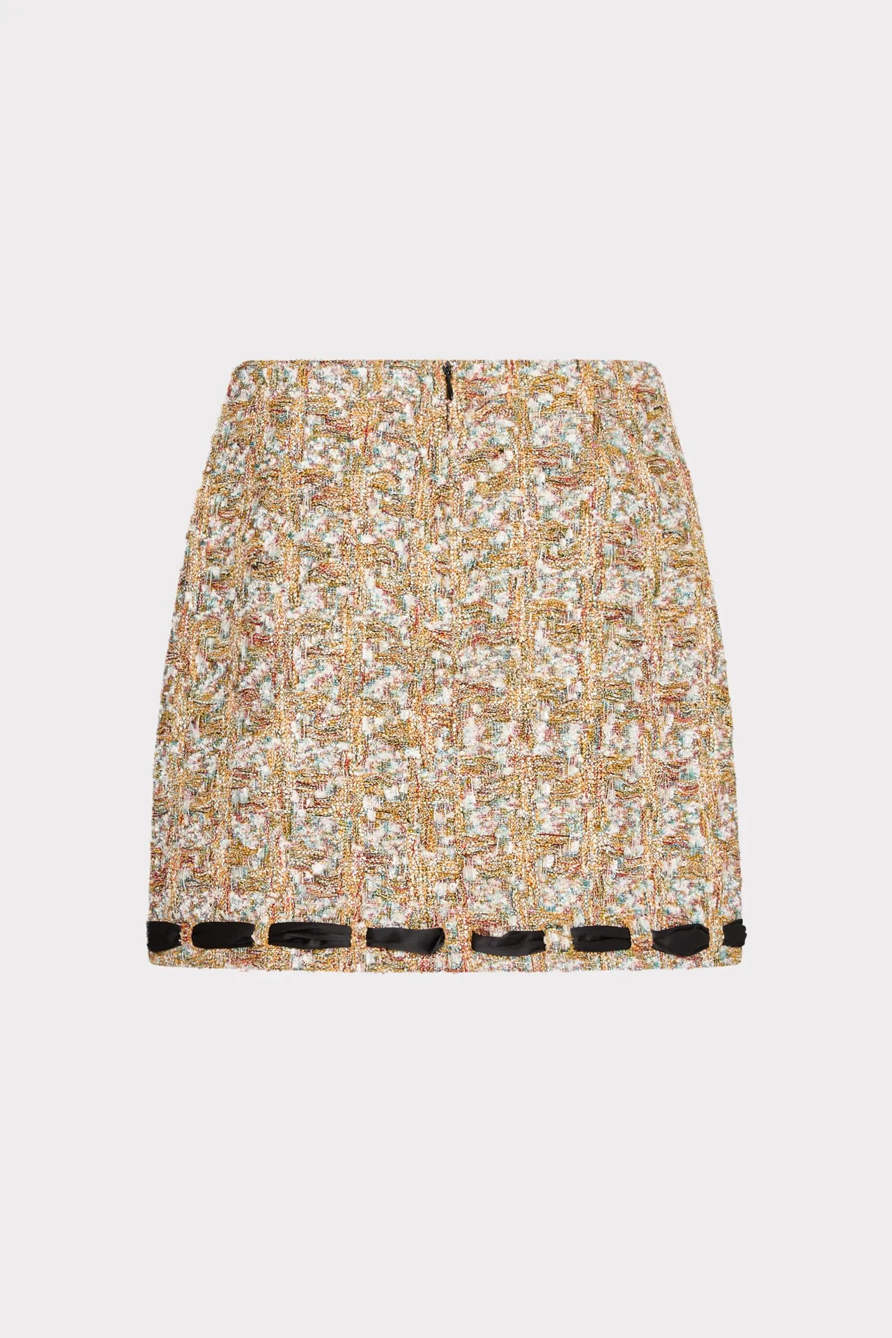 Romina Gold Tweed Ribbon Mini Skirt sold by Milly product image thumbnail 4