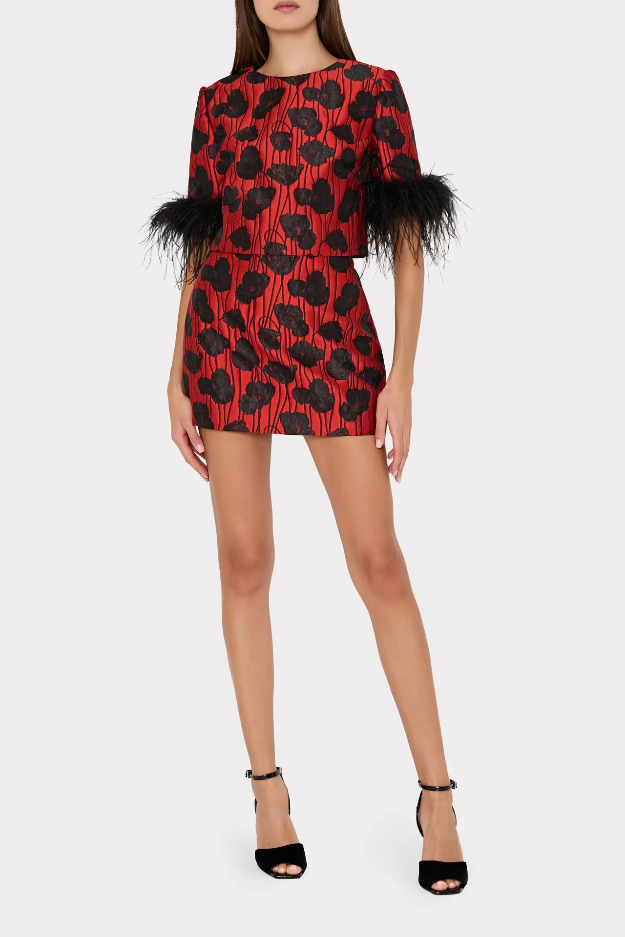 Ruthe Poppy Jacquard Short Sleeve Top sold by Milly product image thumbnail 3