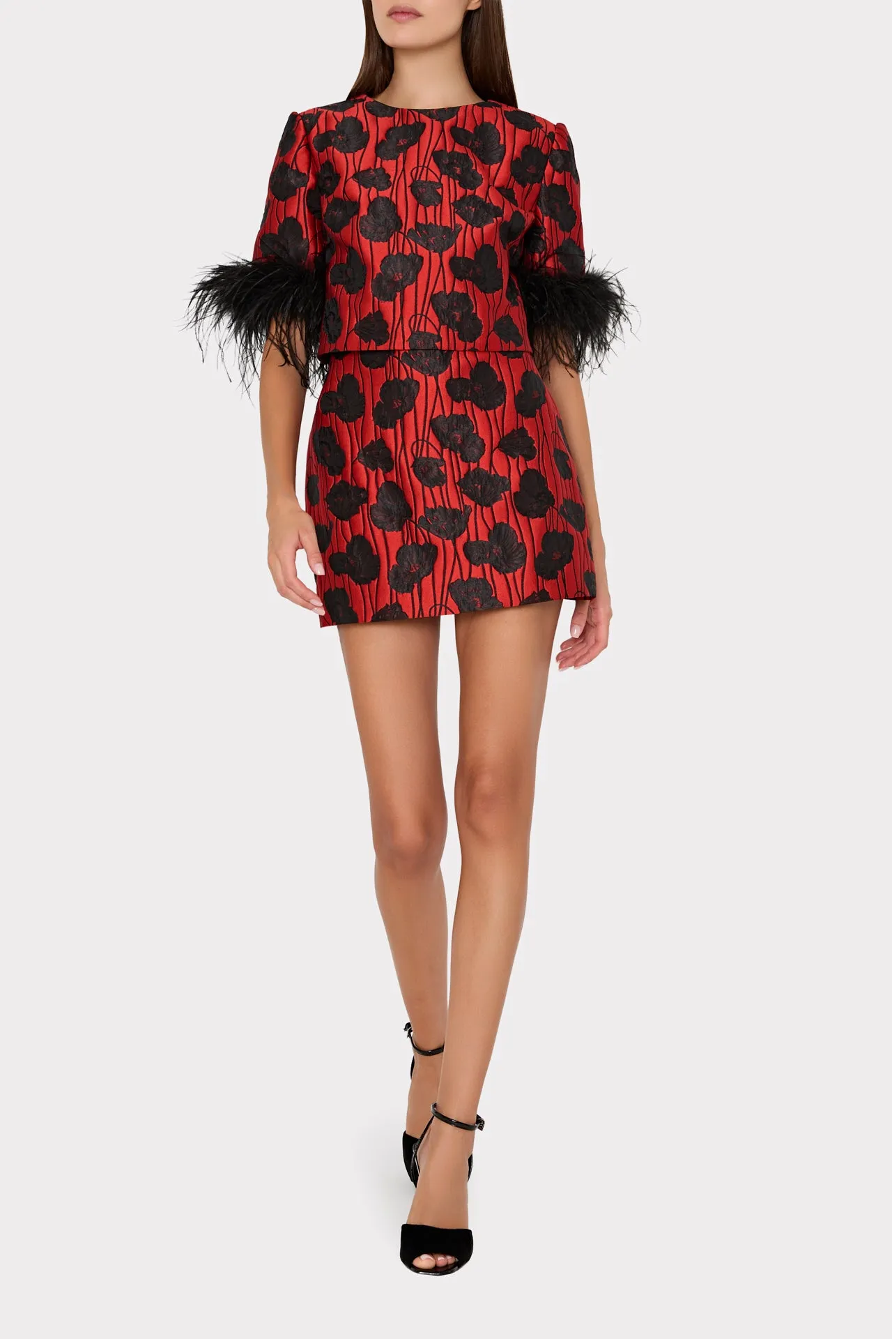 Ruthe Poppy Jacquard Short Sleeve Top sold by Milly product image thumbnail 2