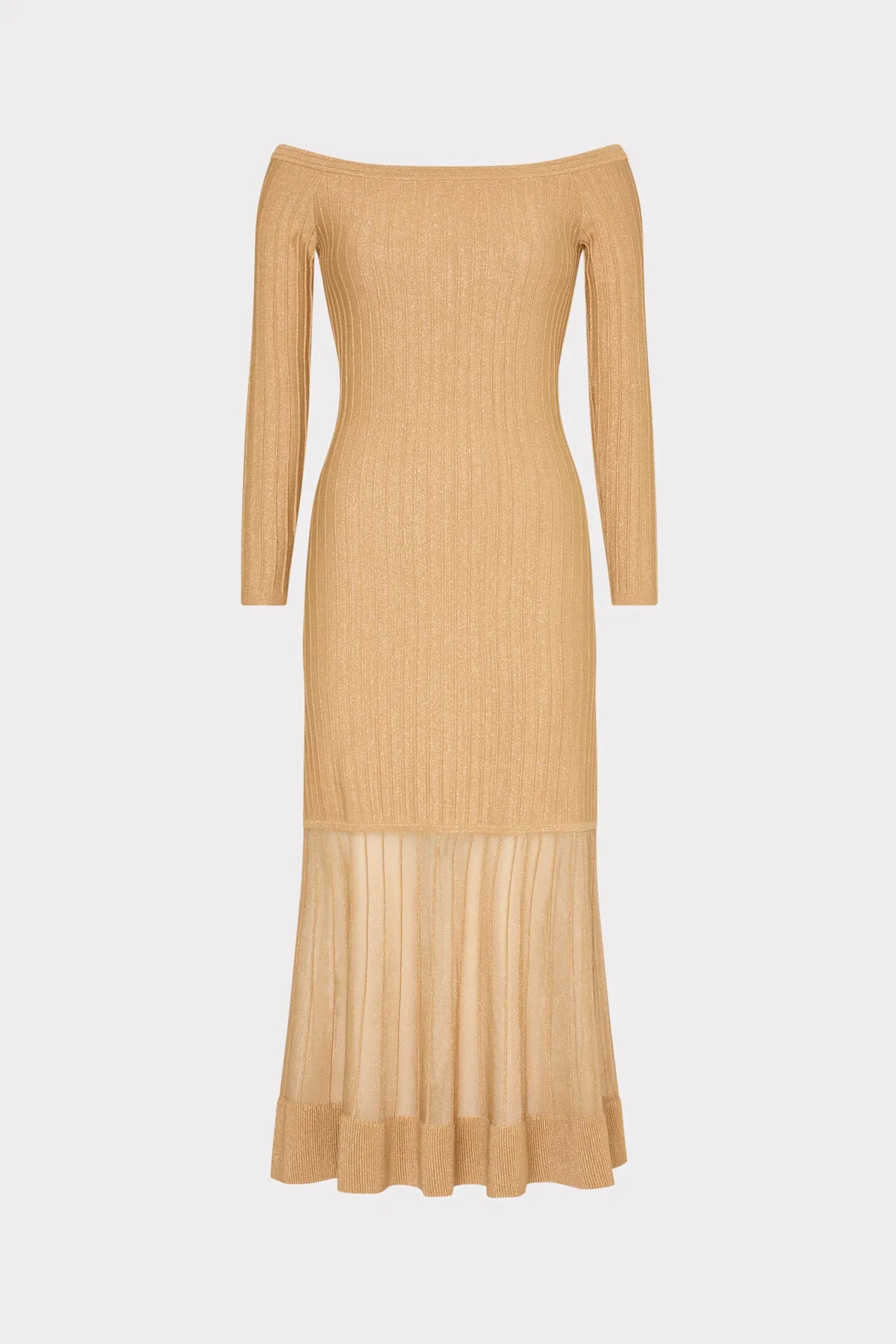Rudy Off The Shoulder Sheer Knit Midi Dress sold by Milly product image thumbnail 5