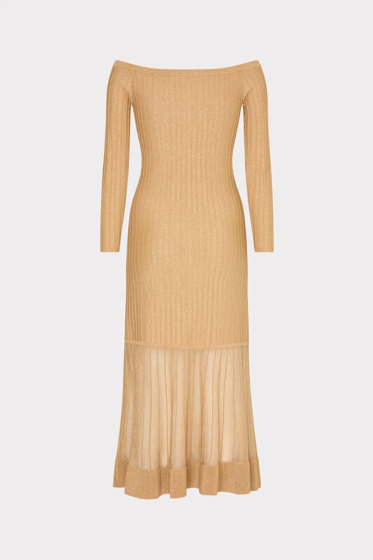 Rudy Off The Shoulder Sheer Knit Midi Dress sold by Milly