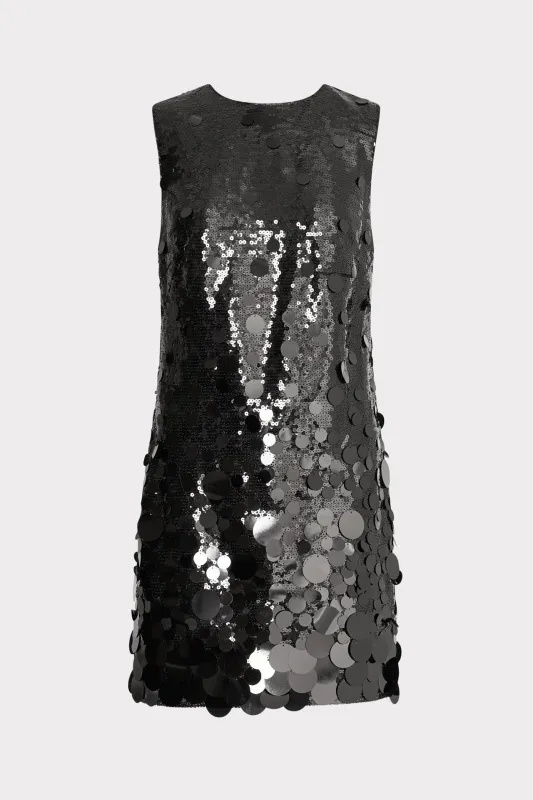 Ivette Cascading Pailette Mini Dress sold by Milly