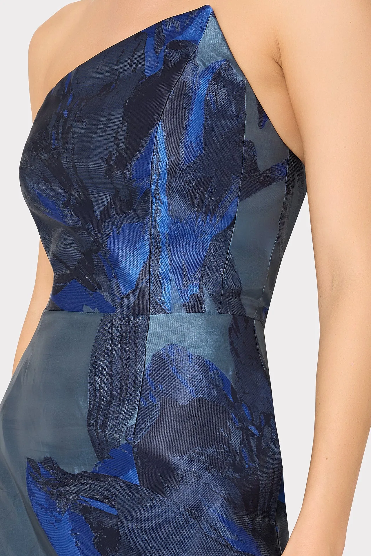 Asymmetrical Tropical Forest Jacquard Maxi Dress sold by Milly product image thumbnail 3