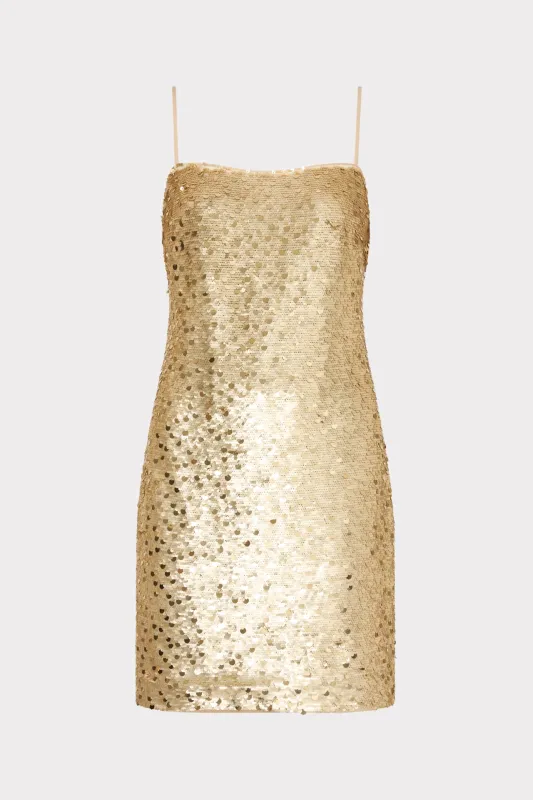 Colette Gold Dot Sequin Mini Dress sold by Milly