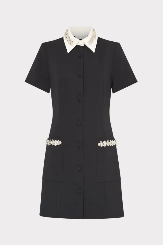 Sheelah Crystal Trim Short Sleeve Dress sold by Milly