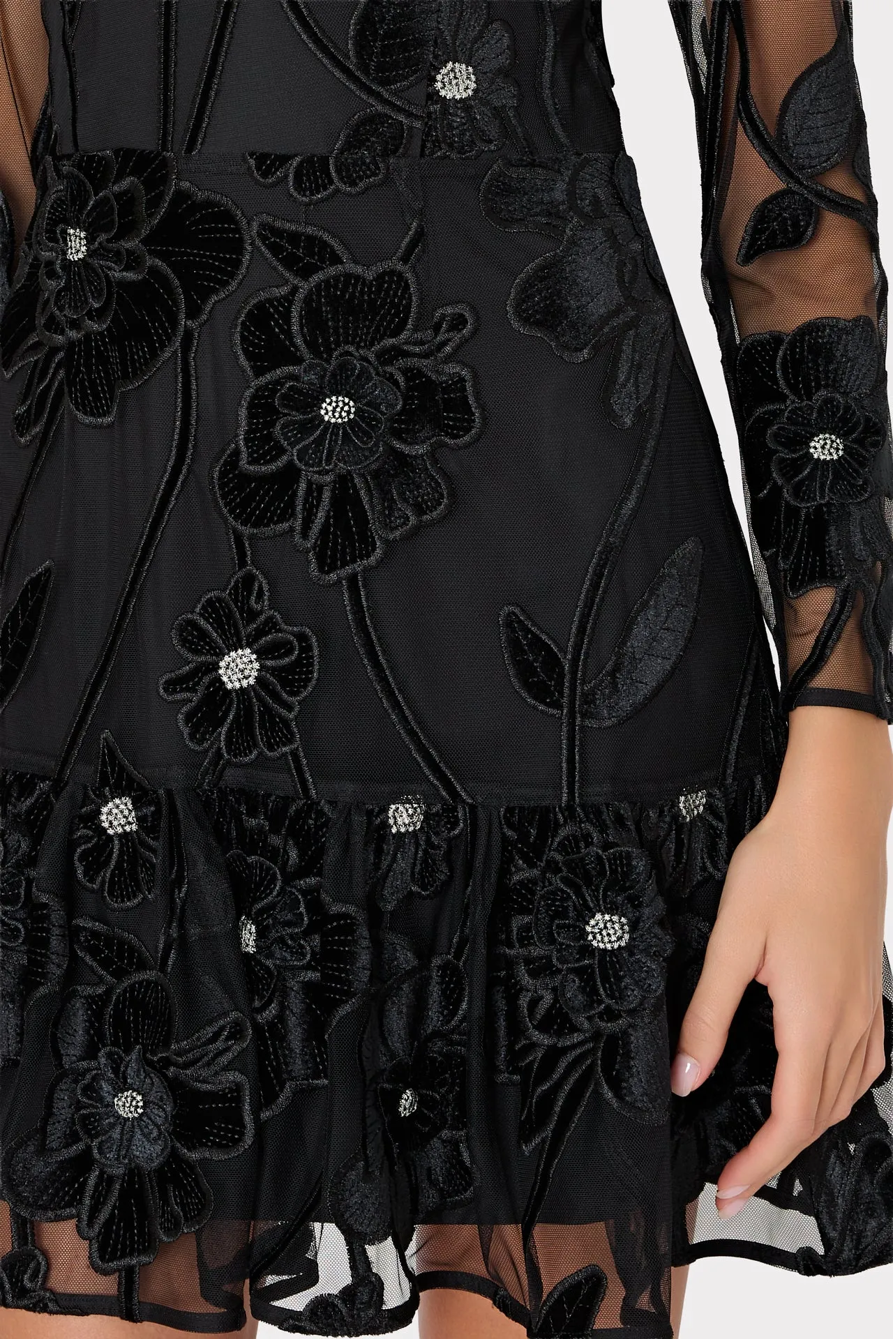 Remington Velvet Fleur Mockneck Mini Dress sold by Milly product image thumbnail 4
