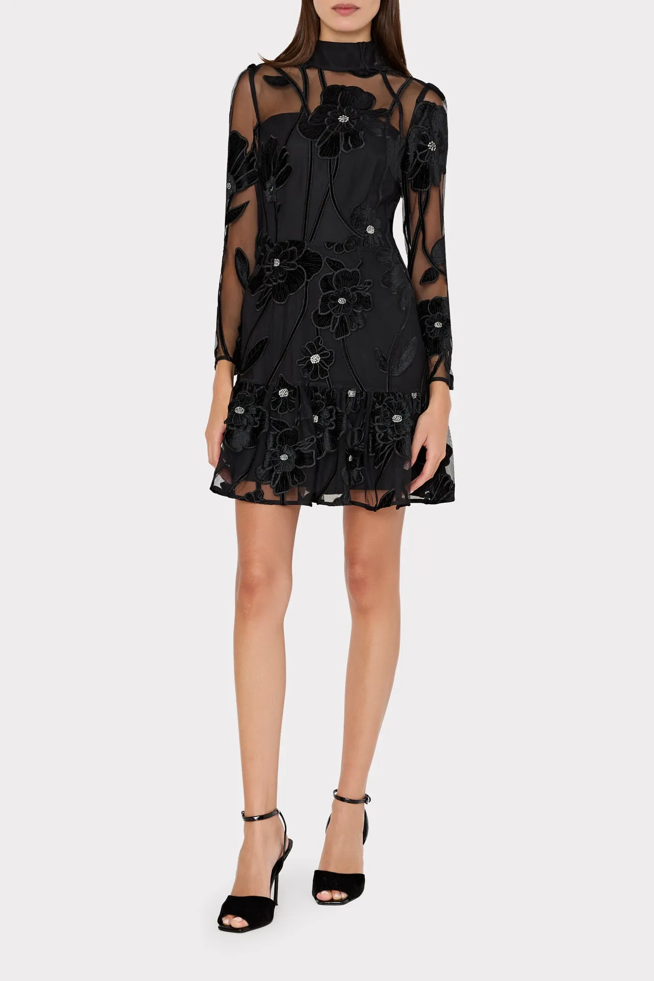 Remington Velvet Fleur Mockneck Mini Dress sold by Milly product image thumbnail 2