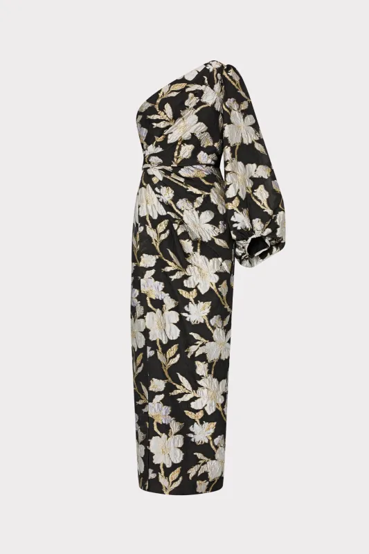 Cher Floral Jacquard One Shoulder Dress sold by Milly