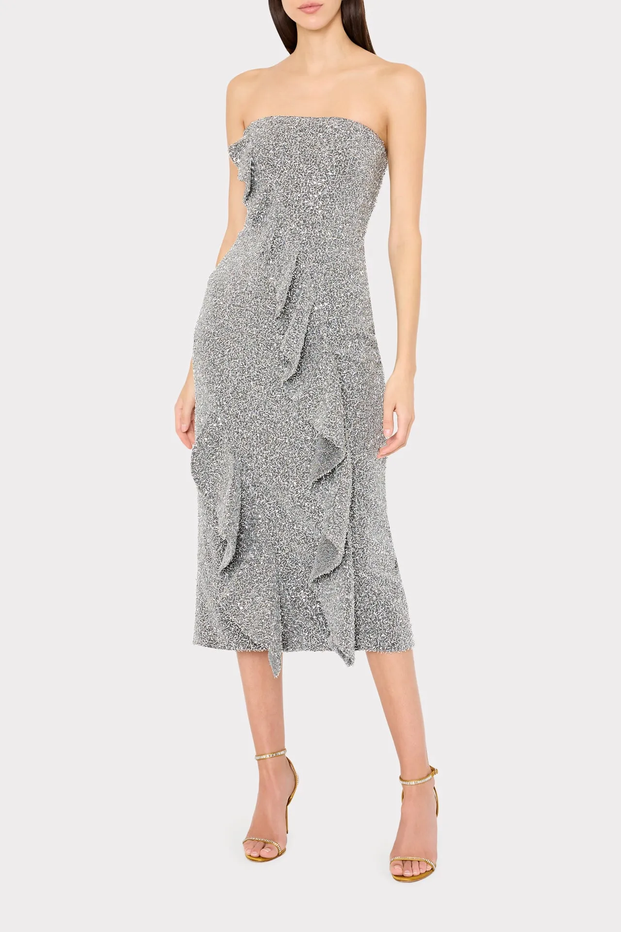 Katy Sequin Strapless Ruffle Dress sold by Milly product image thumbnail 2