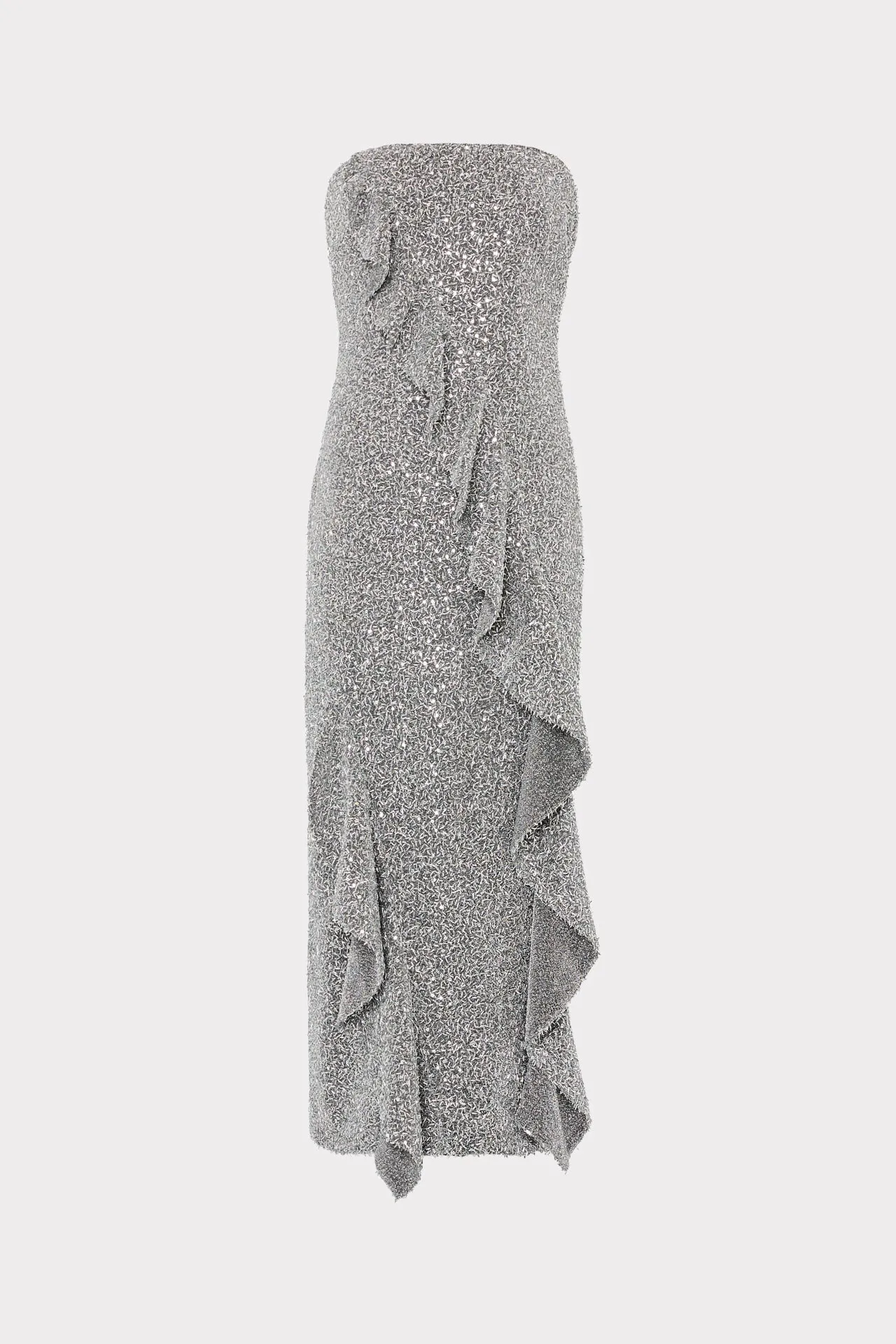Katy Sequin Strapless Ruffle Dress sold by Milly