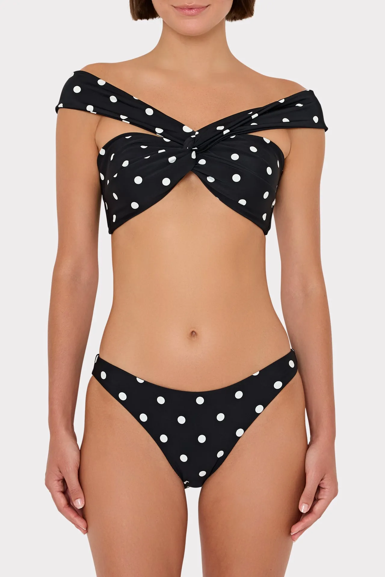 Olivia Polka Dot Draped Bandeau Top sold by Milly product image thumbnail 3