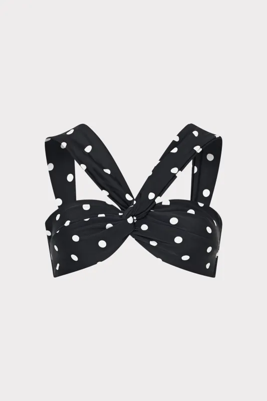 Olivia Polka Dot Draped Bandeau Top sold by Milly