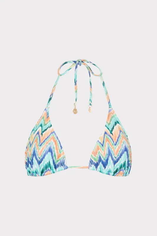 Tropical Chevron Triangle Bikini Top sold by Milly