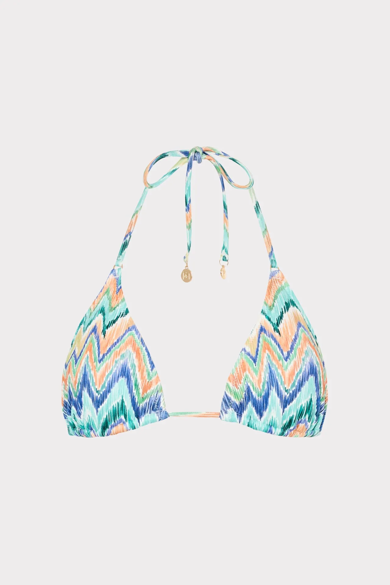 Tropical Chevron Triangle Bikini Top sold by Milly