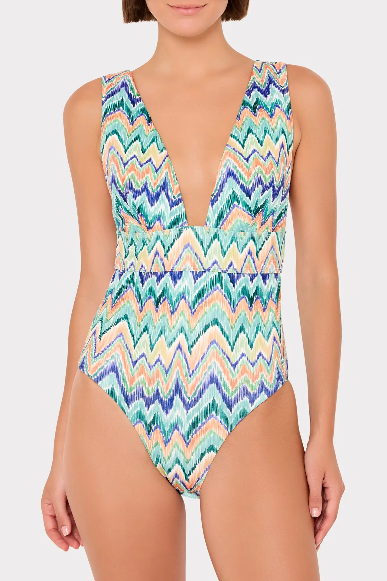 Tropical Chevron V-Neck One Piece sold by Milly product image thumbnail 2