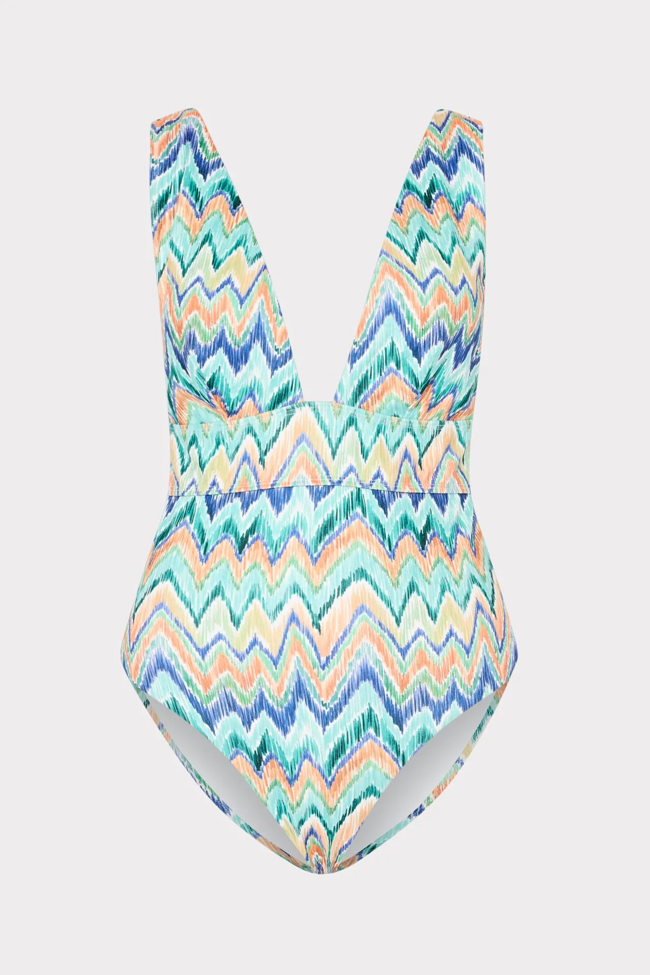 Tropical Chevron V-Neck One Piece sold by Milly