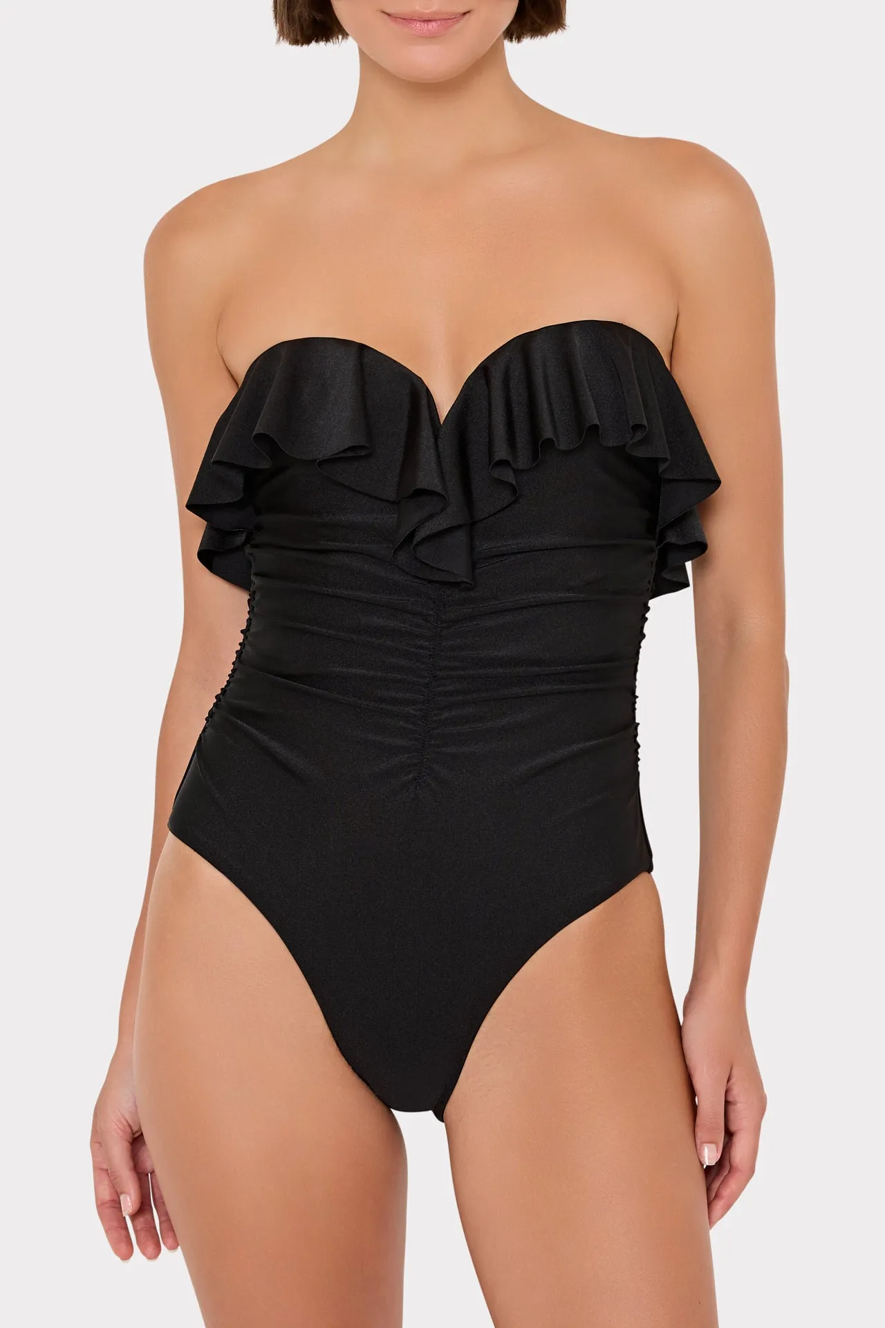 Glossy Strapless Ruffle One Piece sold by Milly product image thumbnail 3