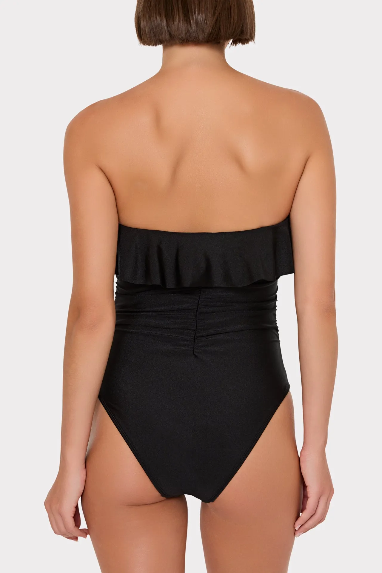Glossy Strapless Ruffle One Piece sold by Milly product image thumbnail 4