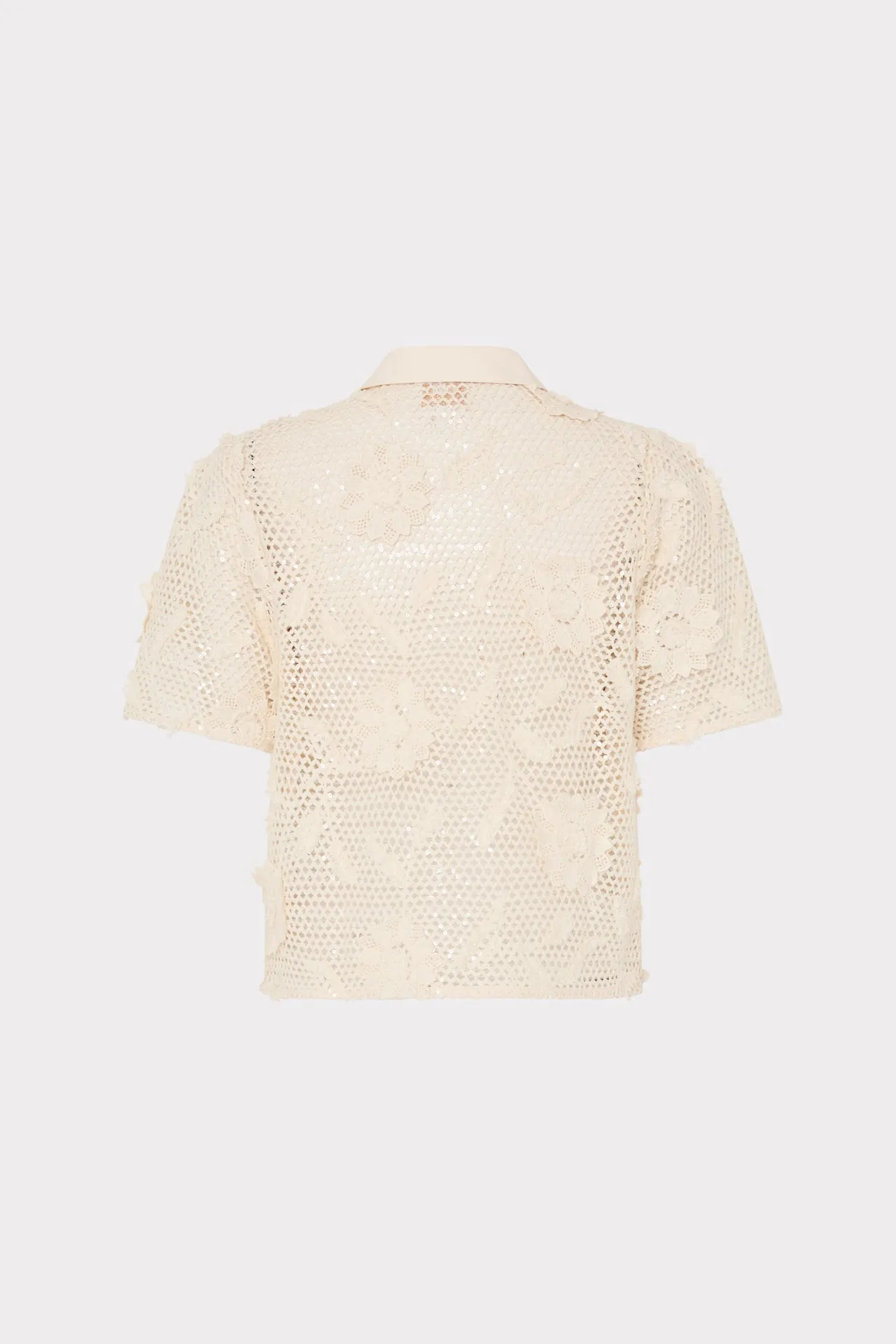 Sequin Crochet Short Sleeve Top sold by Milly product image thumbnail 5