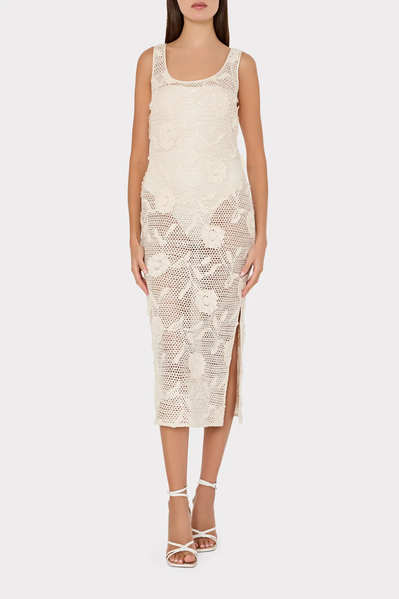 Sequin Crochet Cover-Up Dress sold by Milly product image thumbnail 3