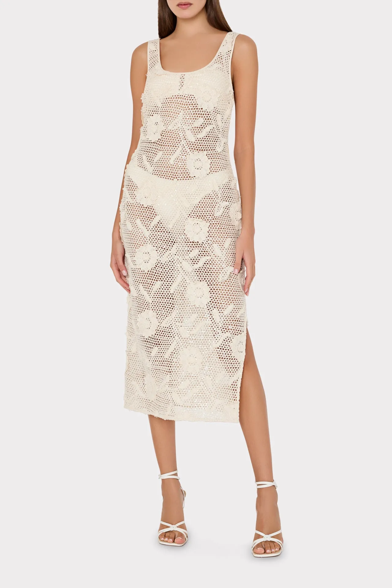 Sequin Crochet Cover-Up Dress sold by Milly product image thumbnail 2