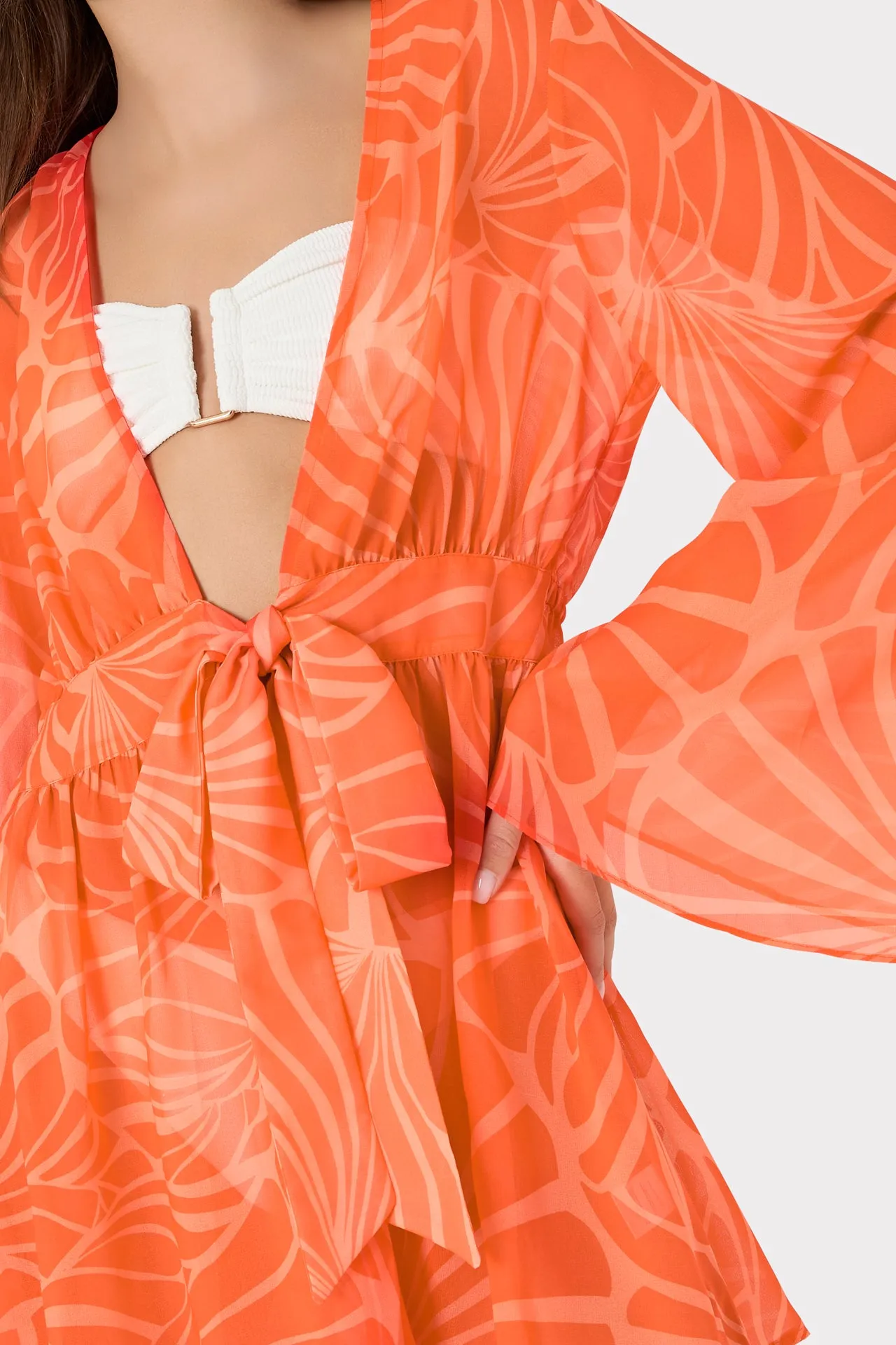 Jessie Abstract Kai Print Chiffon Mini Cover-Up sold by Milly product image thumbnail 5