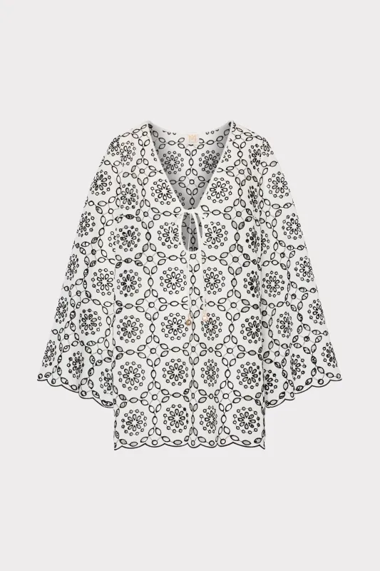 Viara Two Tone Circle Eyelet Dress sold by Milly