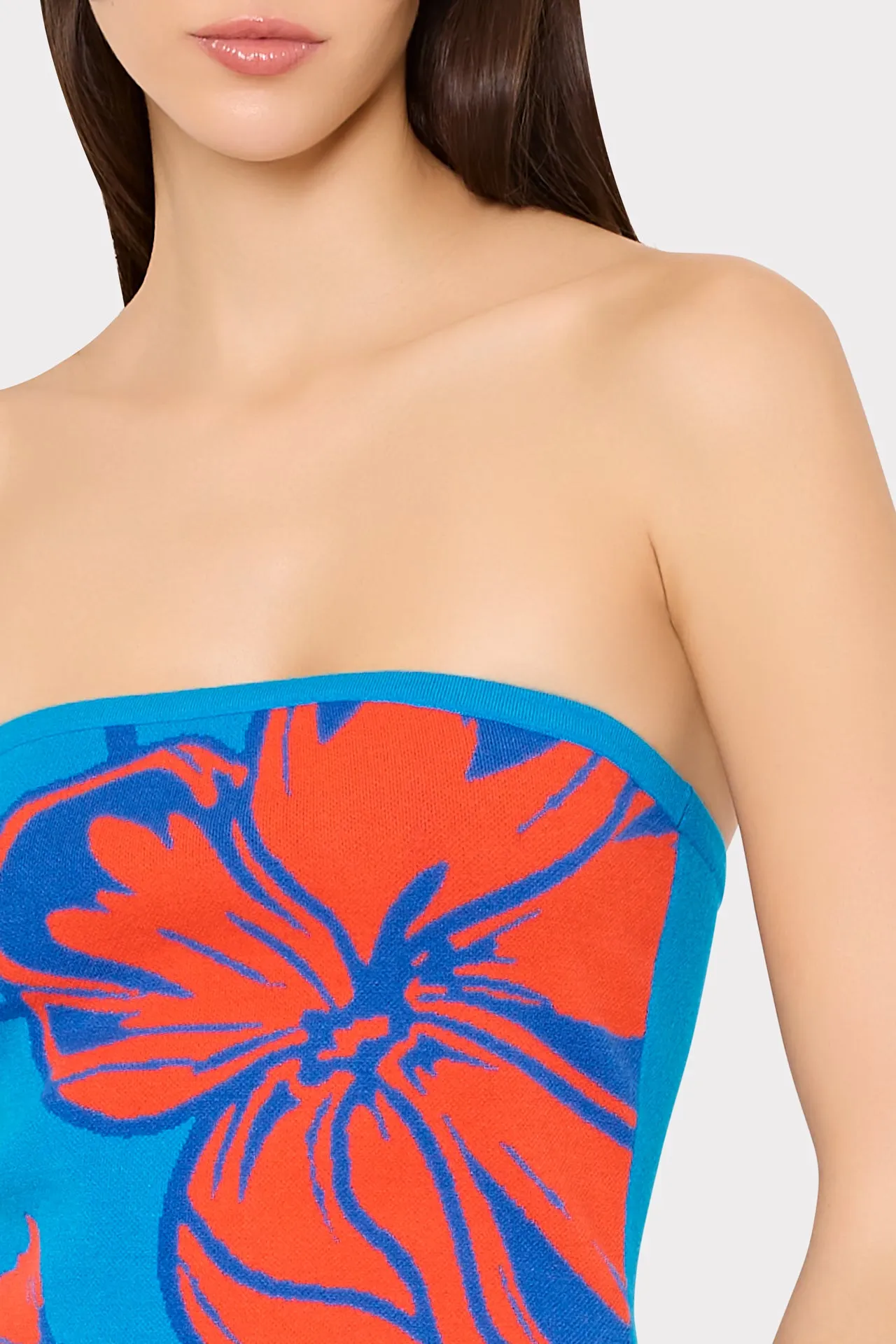 Seraphina Strapless Floral Midi Dress sold by Milly product image thumbnail 4