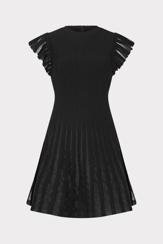 Sheer Flutter Sleeve Knit Dress sold by Milly