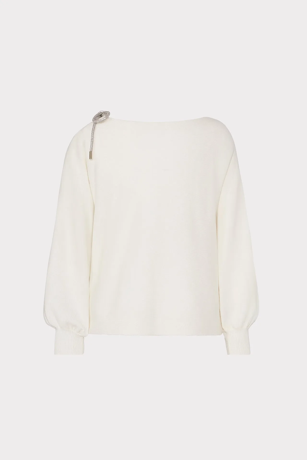 Ida Crystal Bow Cold Shoulder Sweater ('24) sold by Milly product image thumbnail 4