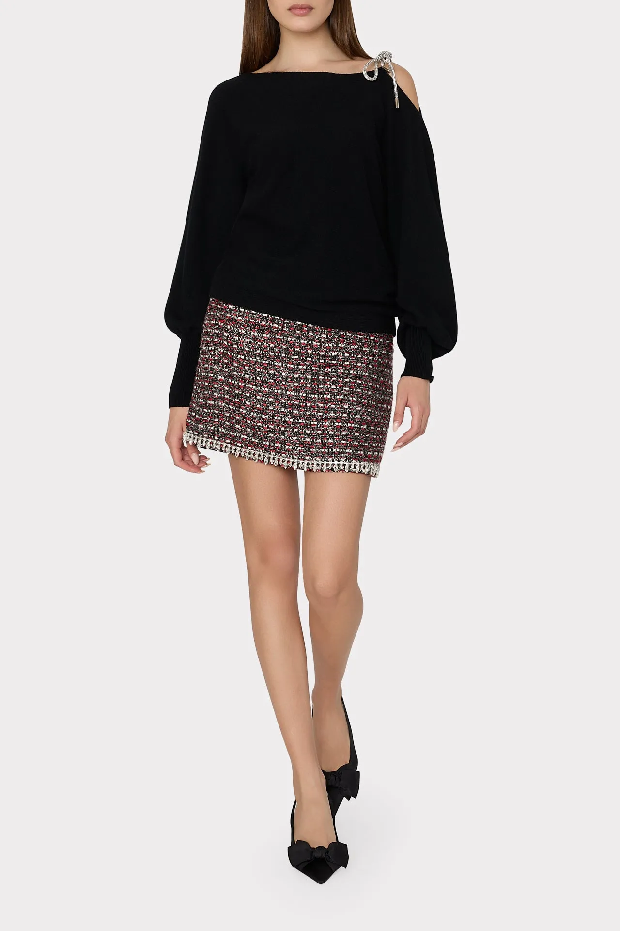 Ida Crystal Bow Cold Shoulder Sweater '24 sold by Milly product image thumbnail 2