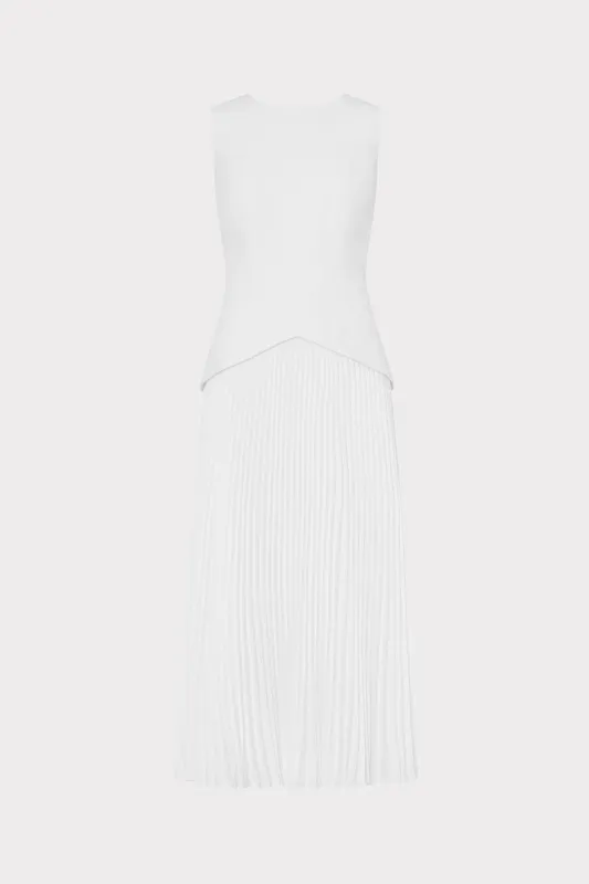 Haddy Pleated Midi Dress made by Milly