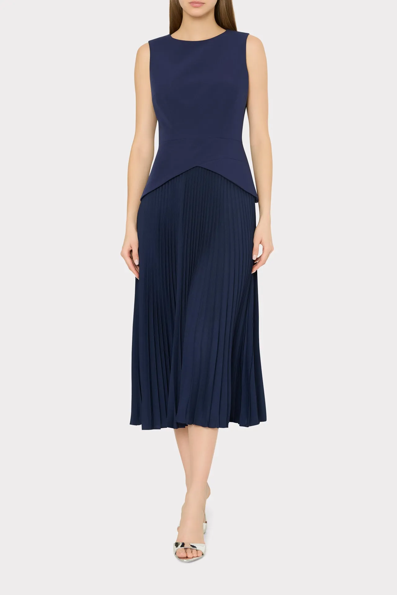 Haddy Pleated Midi Dress sold by Milly product image thumbnail 2