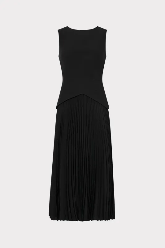 Haddy Pleated Midi Dress made by Milly