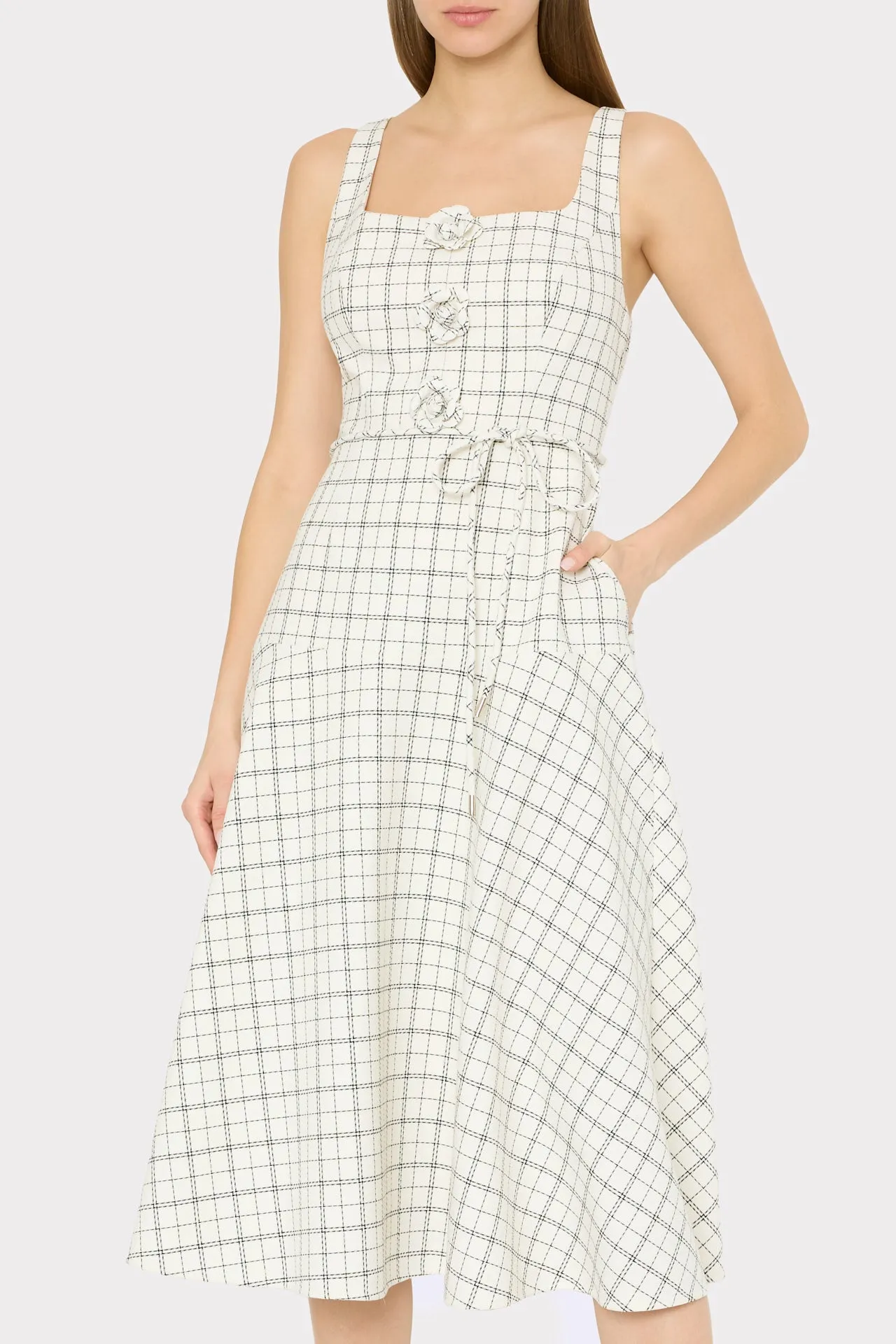 Mira Plaid Midi Dress sold by Milly product image thumbnail 3
