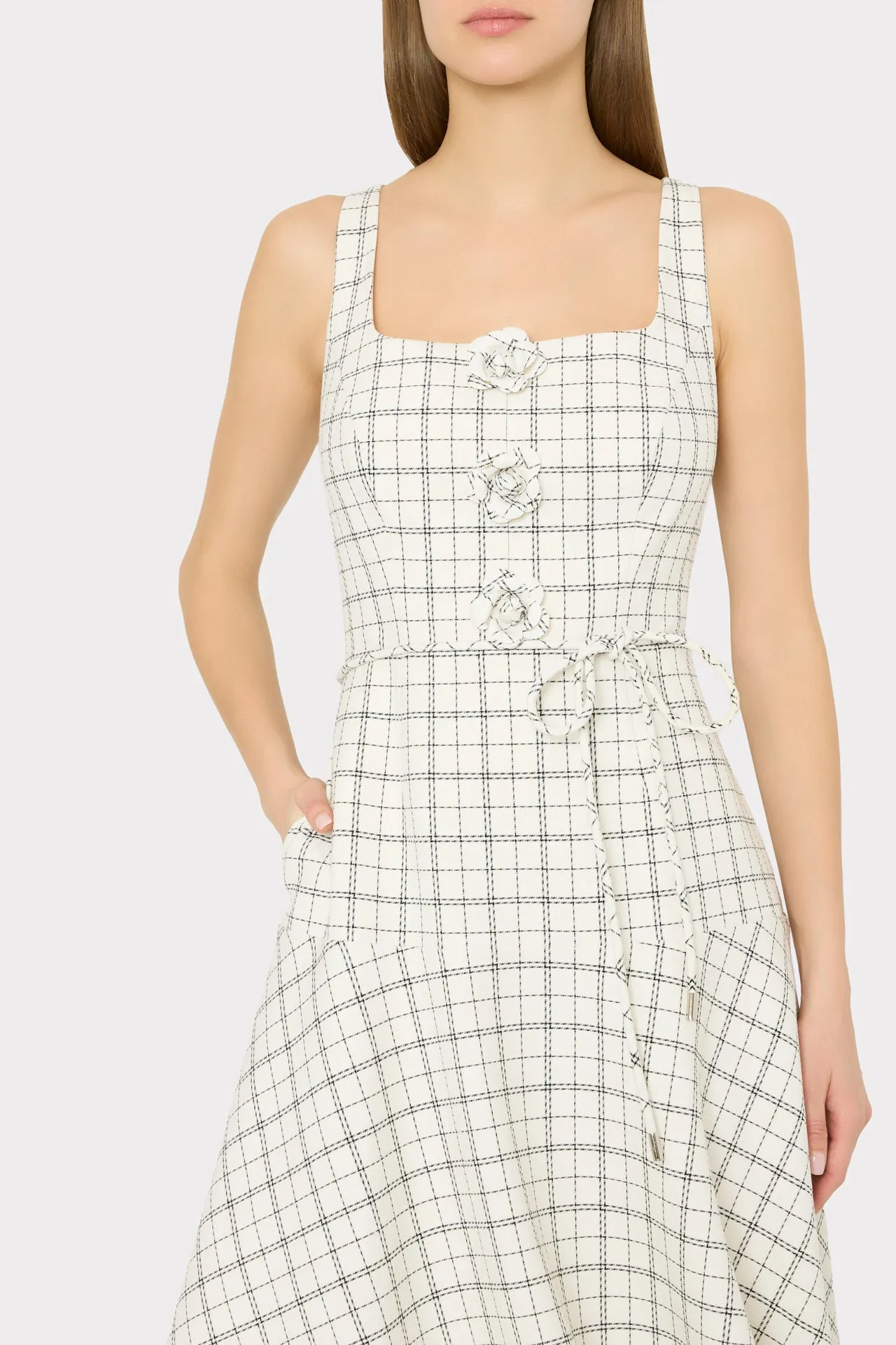 Mira Plaid Midi Dress sold by Milly product image thumbnail 4