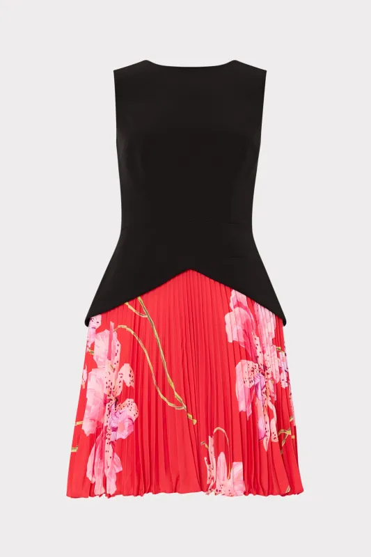 Haddy Printed Pleated Mini Dress sold by Milly