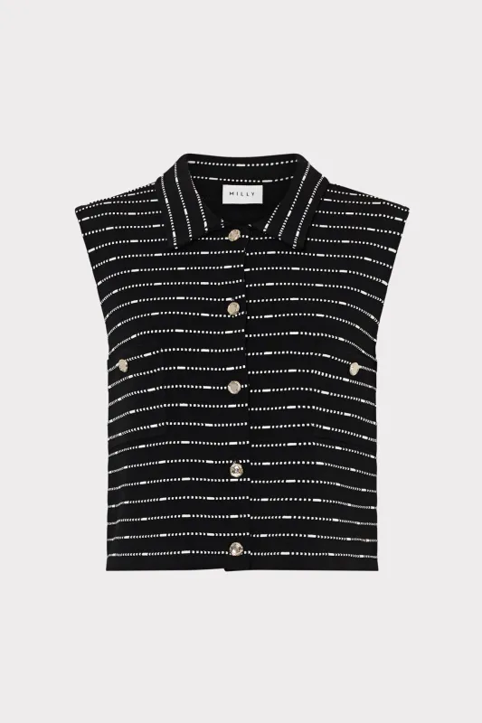 Lainey Striped Knit Top made by Milly