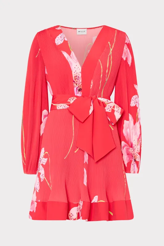 Liv Floral Pleated Mini Dress sold by Milly